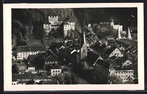 AK Feldkirch, Teilansicht mit Kirche und Strassenpartie