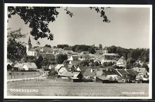 AK Dobersberg an der Thaya, Blick von der Bergwiese zum Ort