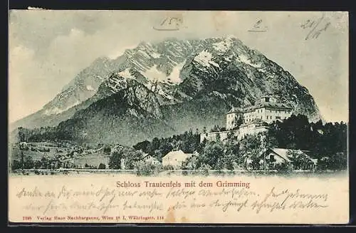 AK Trautenfels, Blick auf das Schloss mit dem Grimmig