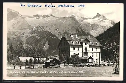 AK Mallnitz, Pension Dorrek-Heim mit dem Ankogel