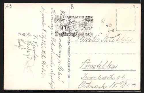 AK Bad Ischl, Der Kreuzstein im Fluss