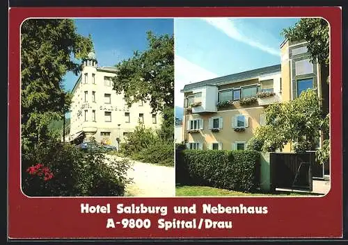AK Spittal /Drau, Hotel Salzburg und Nebenhaus, Tiroler Strasse 12