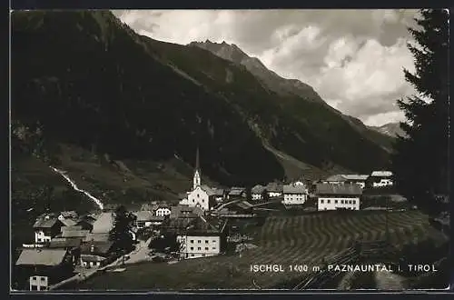AK Ischgl /Paznauntal, Blick auf Kirche und Berge