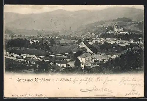 AK Kirchberg a. d. Pielach, Ortsansicht mit Kirche auf einem Hügel