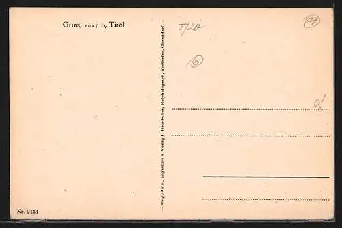 AK Grins, Strassenpartie mit alten Häusern