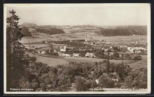 AK Feldbach /Steiermark, Ortsansicht aus der Ferne vom Berg aus