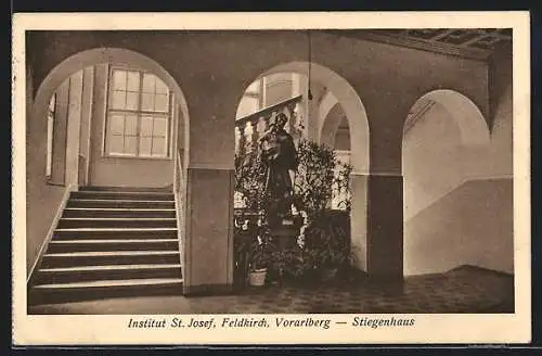 AK Feldkirch /Vorarlberg, Stiegenhaus des Instituts St. Josef