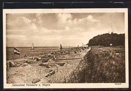 AK Thiessow a. Rügen, Segelboote am Strand