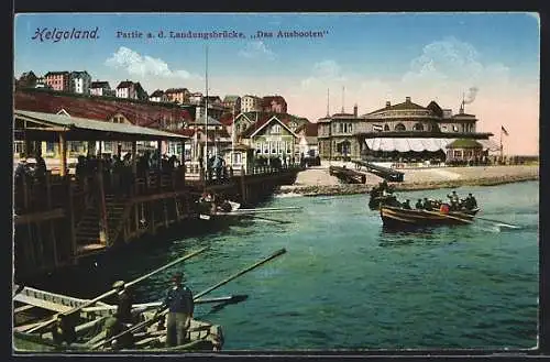 AK Helgoland, Partie an der Landungsbrücke, Das Ausbooten