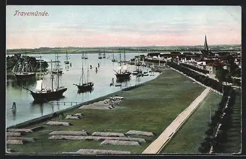 AK Travemünde, Vertäute Segelschiffe