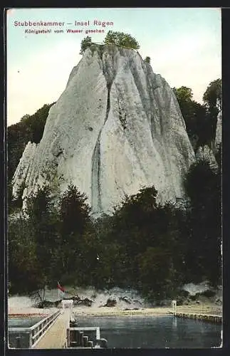 AK Stubbenkammer, Königsstuhl vom Wasser aus gesehen