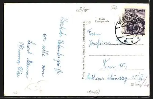 AK Weyer /Enns, Strassenpartie mit Uhrmacher und Kirche