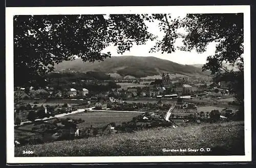 AK Garsten /Steyr, Ortsansicht von einer Anhöhe