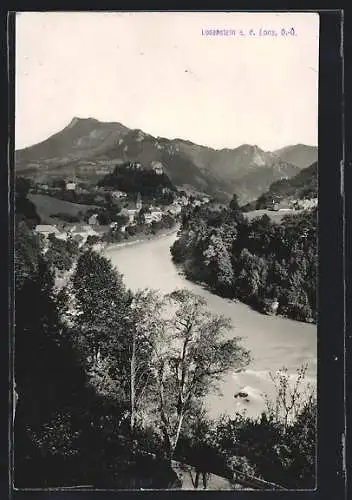 AK Losenstein a. d. Enns, Ortsansicht mit Enns und Bergpanorama