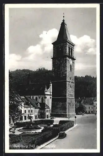 AK Judenburg, Hauptplatz mit Stadtturm