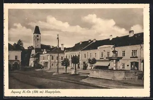 AK Aspang /N.-Oe., Hauptplatz mit Blick zur Kirche