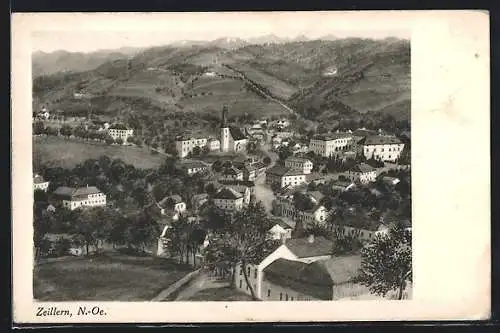 AK Zeillern /N.-Oe., Ortsansicht mit Kirche aus der Vogelschau