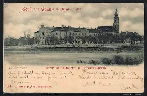 AK Tulln a. d. Donau, Franz Josefs-Kaserne und Minoriten-Kirche