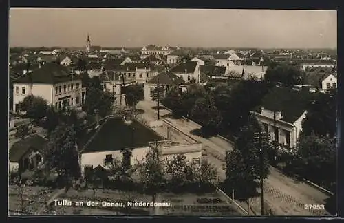 AK Tulln an der Donau, Ortspartie mit Gartenparzellen an der Strasse