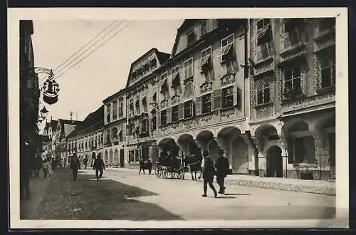 AK Steyr a. d. Enns, Passanten am Grünmarkt