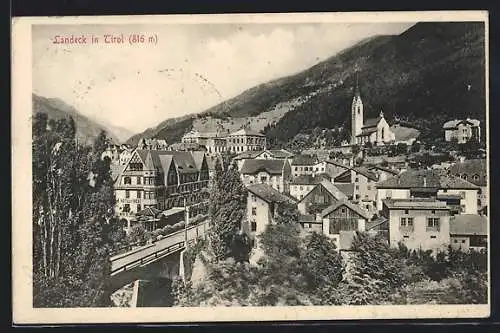 AK Landeck in Tirol, Ortsansicht mit Kirche