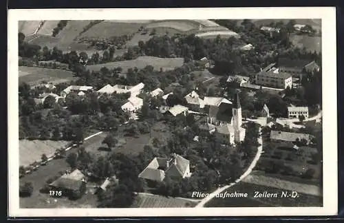 AK Zeillern, Ortsansicht, Fliegeraufnahme
