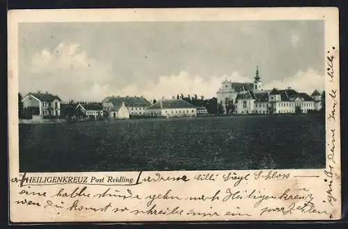 AK Herzogenburg, Heiligenkreuz, Ortsansicht mit Kirche