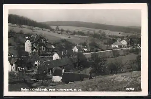 AK Unter-Kirchbach, Ortsansicht aus der Vogelschau