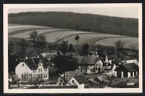 AK Unter Kirchbach, Ortsansicht aus der Vogelschau