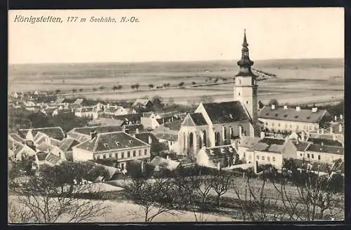 AK Königstetten, Ort mit Kirche aus der Vogelschau