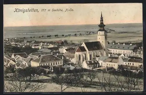 AK Königstetten, Ort mit Kirche aus der Vogelschau