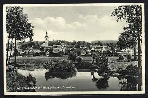 AK Waizenkirchen /Oberdonau, Gesamtansicht mit Teich