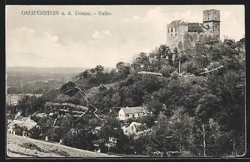 AK Greifenstein a. d. Donau, Blick zur Ruine