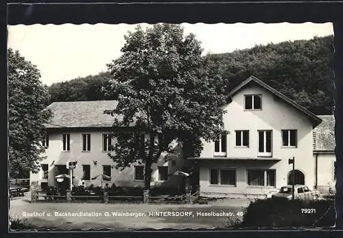AK Hintersdorf, Gasthof und Backhendlstation G. Weinberger, Haselbachstr. 46