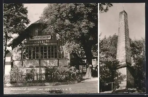 AK Hadersfeld, Gastwirtschaft Aigner mit Obelisk