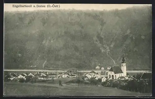 AK Engelhartszell a. Donau, Teilansicht mit Kirche