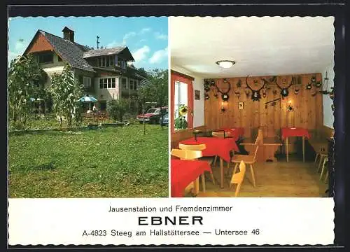 AK Bad Goisern am Hallstättersee, Steeg, Gasthaus Jausenstation Ebner, Innenansicht