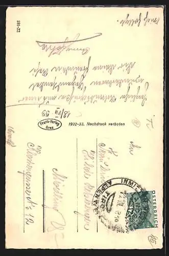 AK Landeck, Motiv mit Pfarrkirche und Riffler