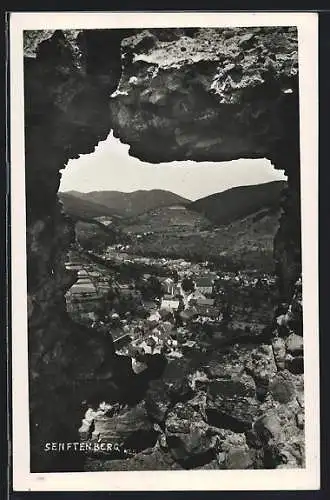 AK Senftenberg, Totalansicht von einem Felsdurchbruch aus