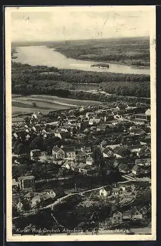 AK Bad Deutsch Altenburg /Donau, Teilansicht mit Donau aus der Vogelschau