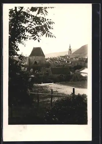 AK Hainburg a. d. Donau, Ortsansicht vom Ortsrand aus