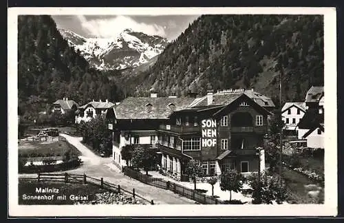 AK Mallnitz, Hotel Sonnenhof mit Geisel
