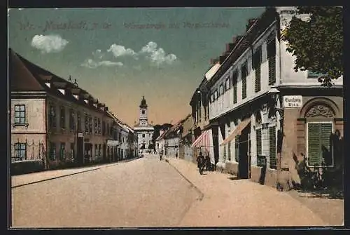 AK Wr.-Neustadt, Wienerstrasse mit Vorstadtkirche