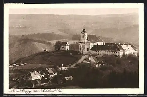 AK Maria Langegg, Ortsansicht aus der Vogelschau