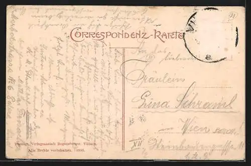 AK Villach, Ansicht vom Stadtpfarrturm