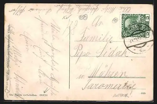 AK Villach, Teilansicht vom Stadtpfarrturm mit Görlitzen