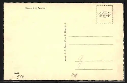 AK Rossatz i. d. Wachau, Ortsansicht hinter blühendem Baum