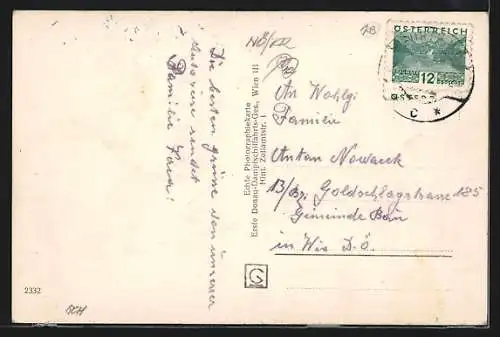 AK Stein, Donaubrücke mit Mautern und Stift Göttweig