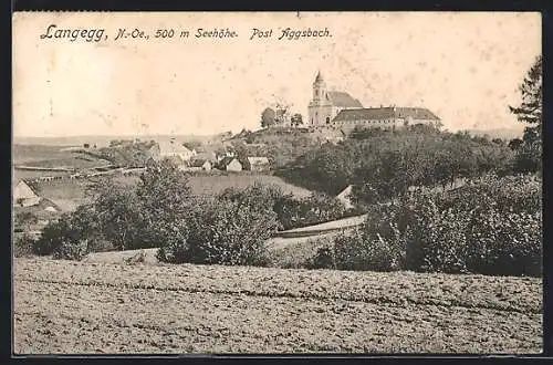 AK Maria Langegg, Ortsansicht mit Kirche