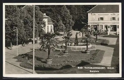 AK Bad Tatzmannsdorf, Kurplatz mit Delikatessen Geschäft Gustav Löwy